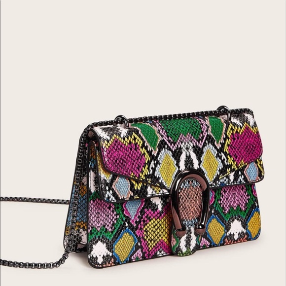 Handbags - Multicolor Snakeskin Crossbody Shoulder Handbag